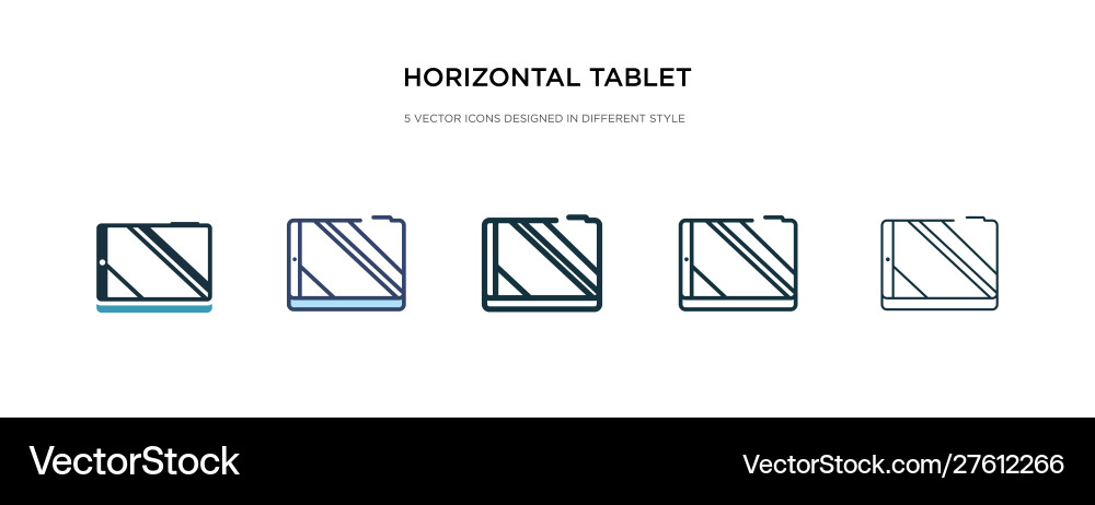 Horizontal tablet icon in different style two Vector Image