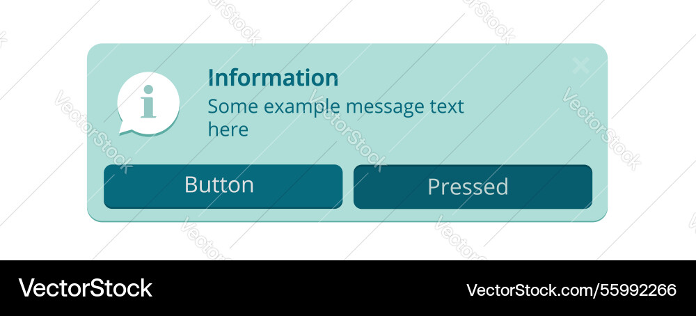 Info notification ui window for web site software Info notification ui window for web site software vector image