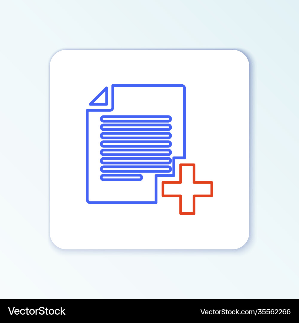 Line add new file icon isolated on white Line add new file icon isolated on white vector image