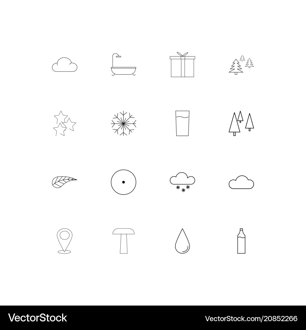 Nature linear thin icons set outlined simple Vector Image