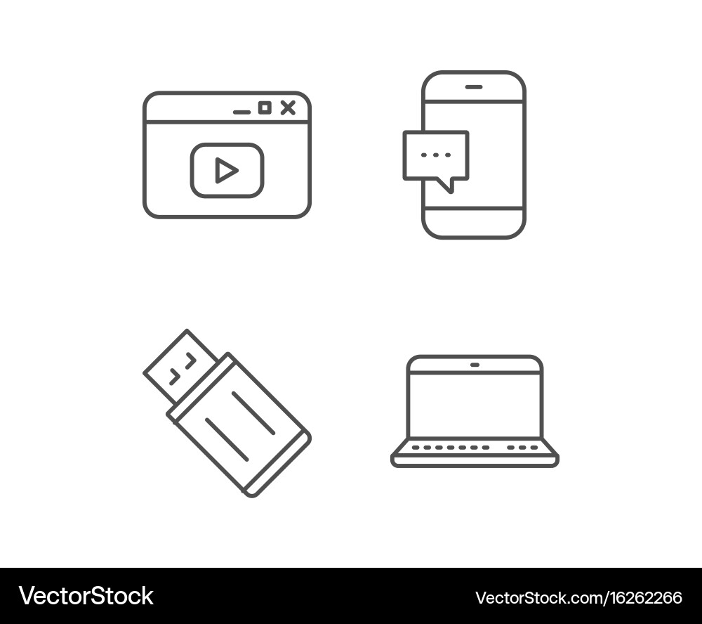 Notebook usb flash drive and browser window vector image
