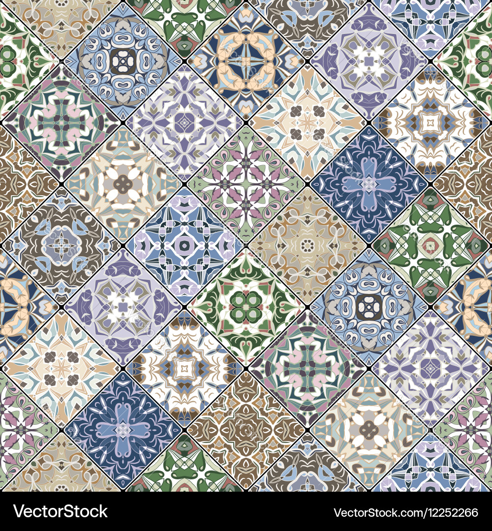 Patchwork abstract patterns vector image