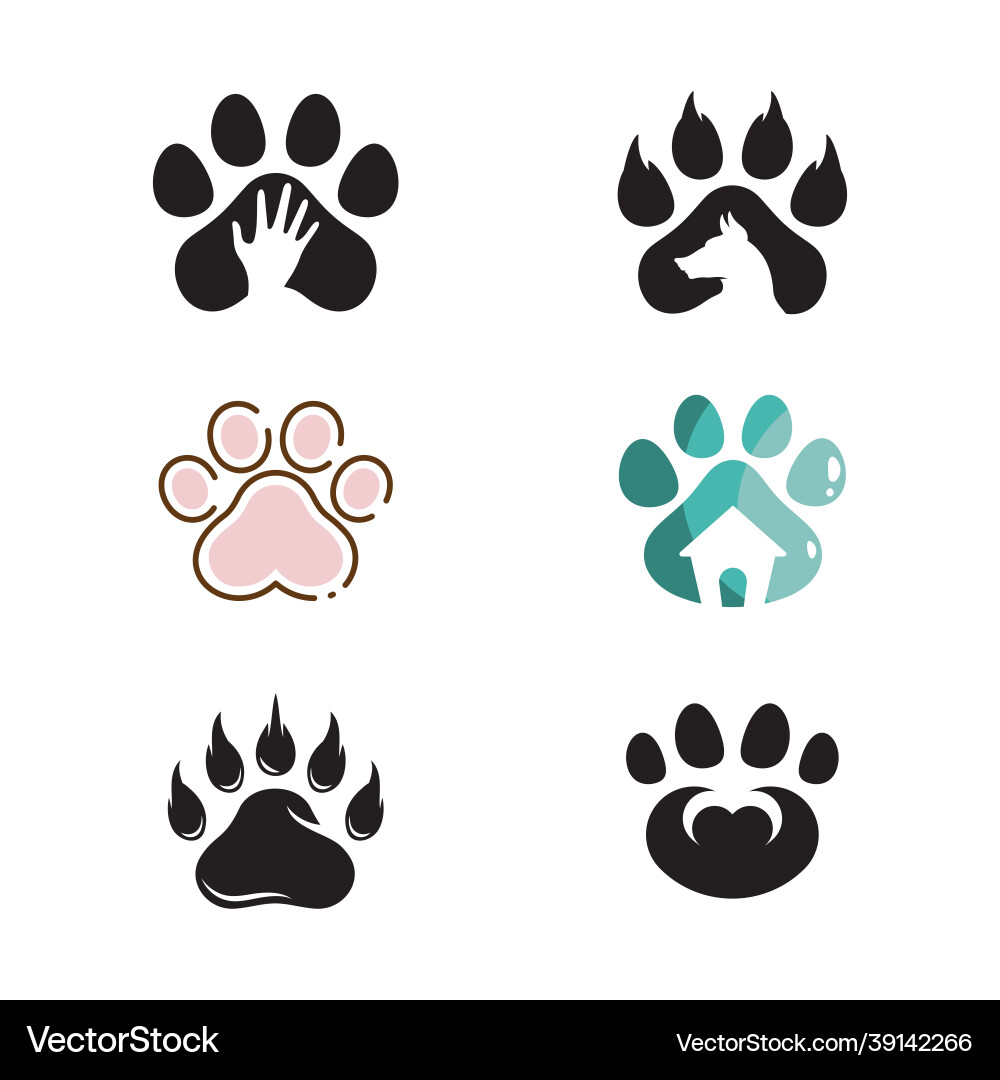 Paw logo design vector image