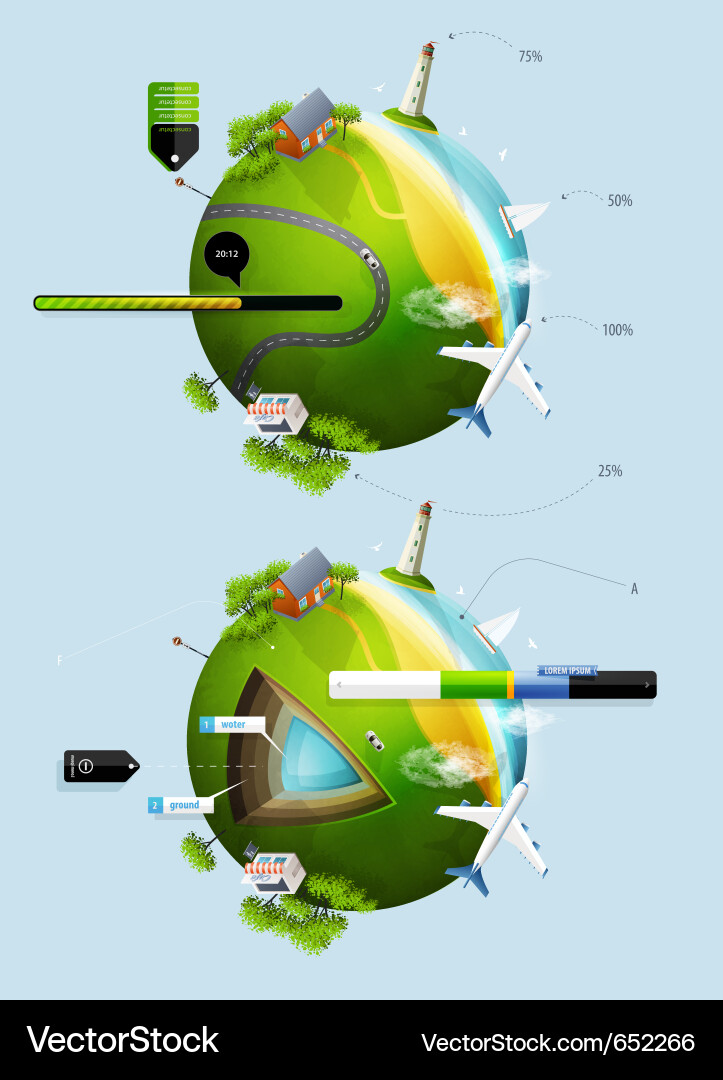Planet Earth Data Visualization Vector Image