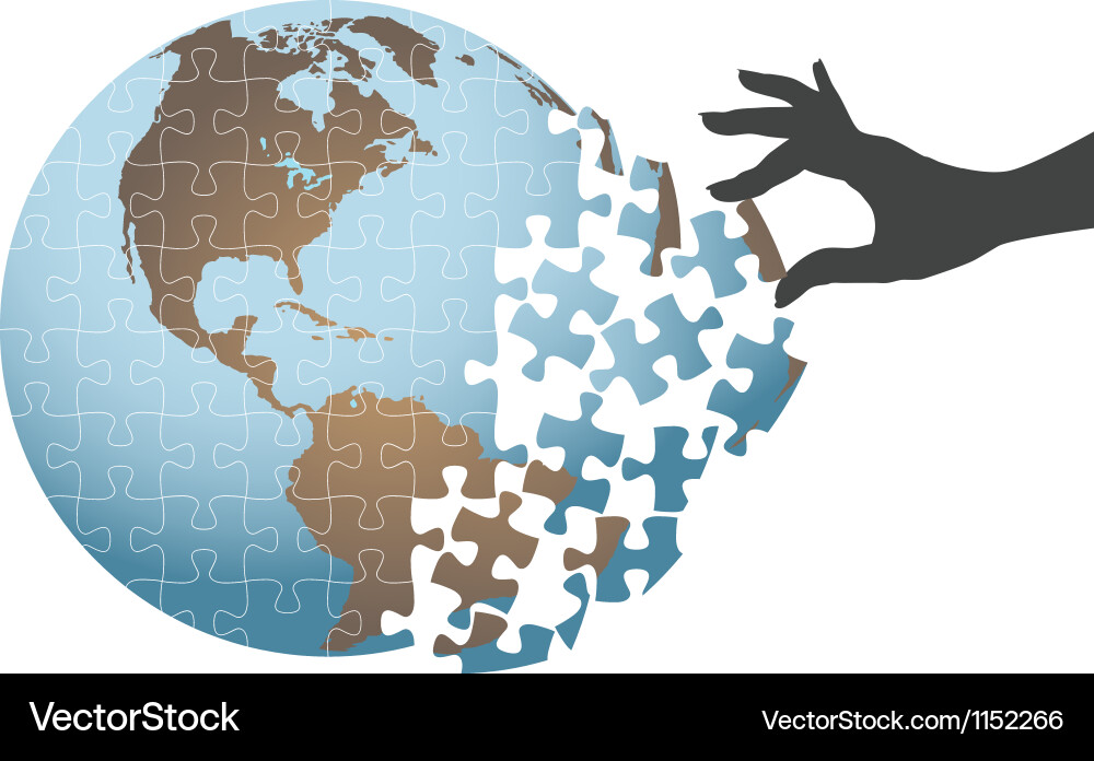 Puzzle Solution - Global Challenge vector image