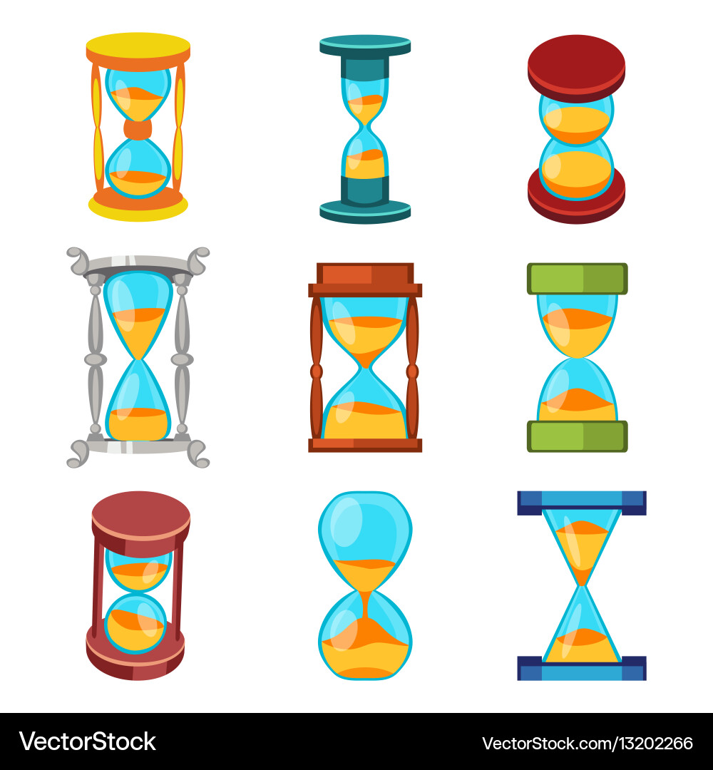 Sand clocks isolated Vector Image