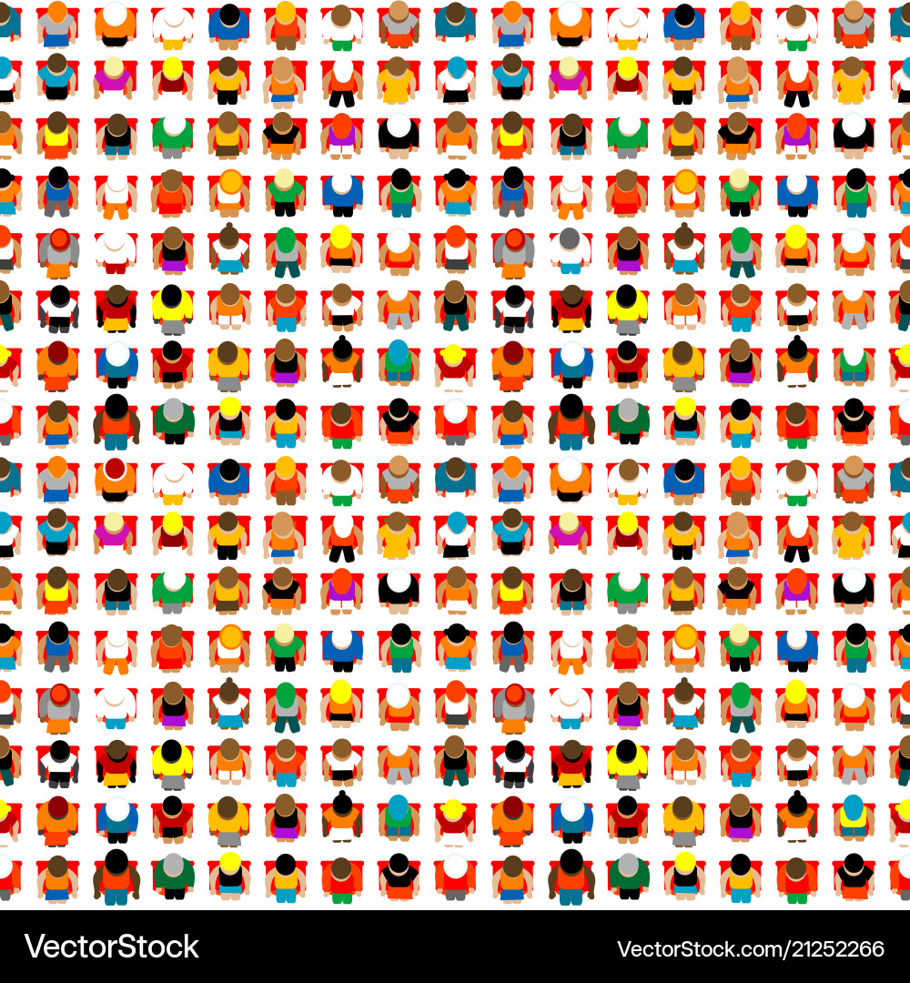 Seamless background with spectators in the rows Seamless background with spectators in the rows vector image