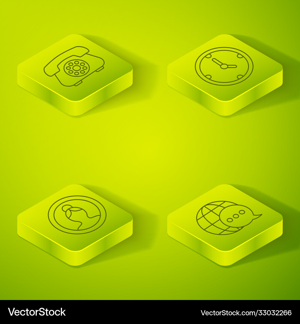 Set isometric clock create account screen world Set isometric clock create account screen world vector image