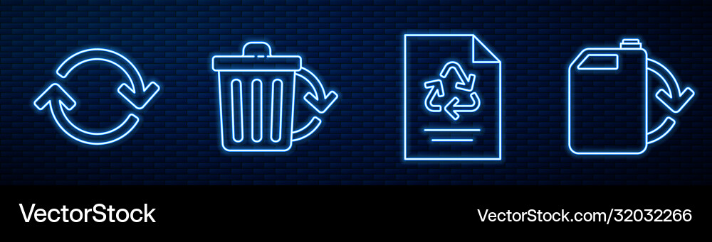 Set line paper with recycle refresh bin Set line paper with recycle refresh bin Vector Image