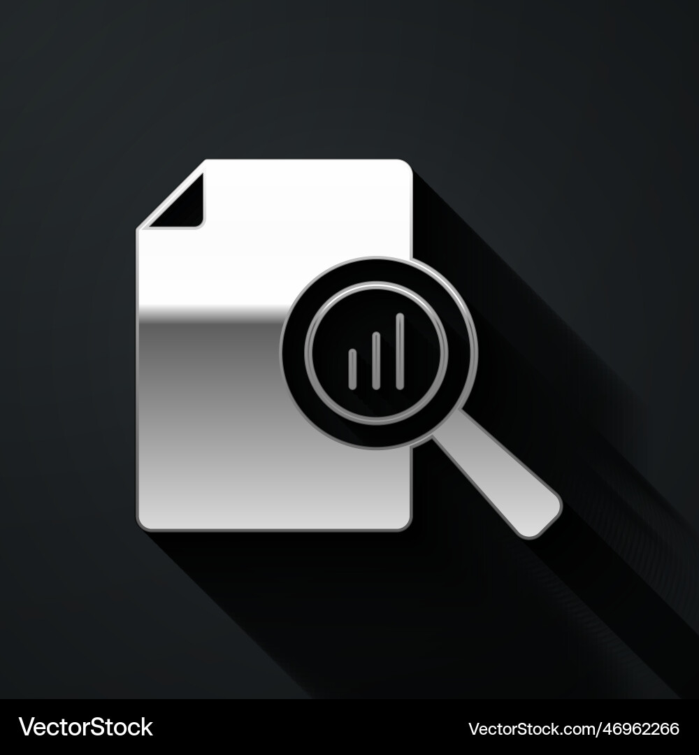 Silver document with graph chart icon isolated Silver document with graph chart icon isolated Vector Image