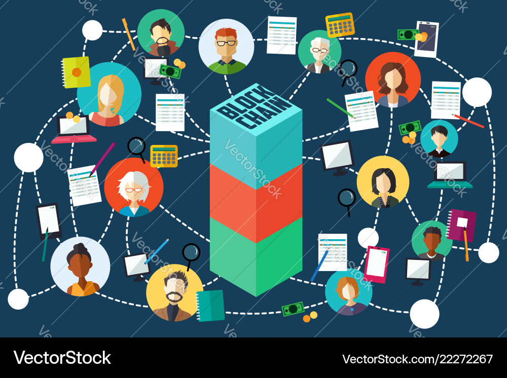 Blockchain technology Royalty Free Vector Image