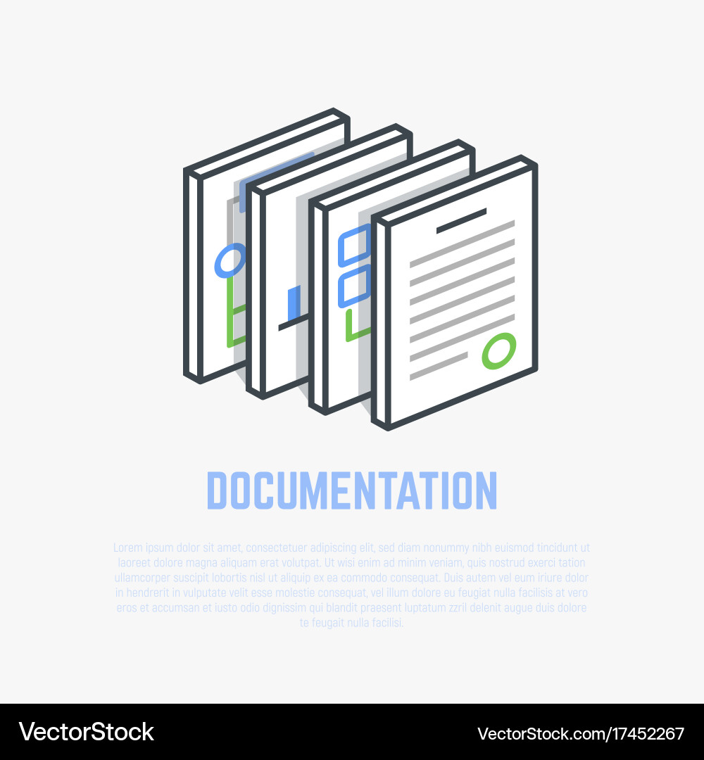 Document Stack Isometric vector image
