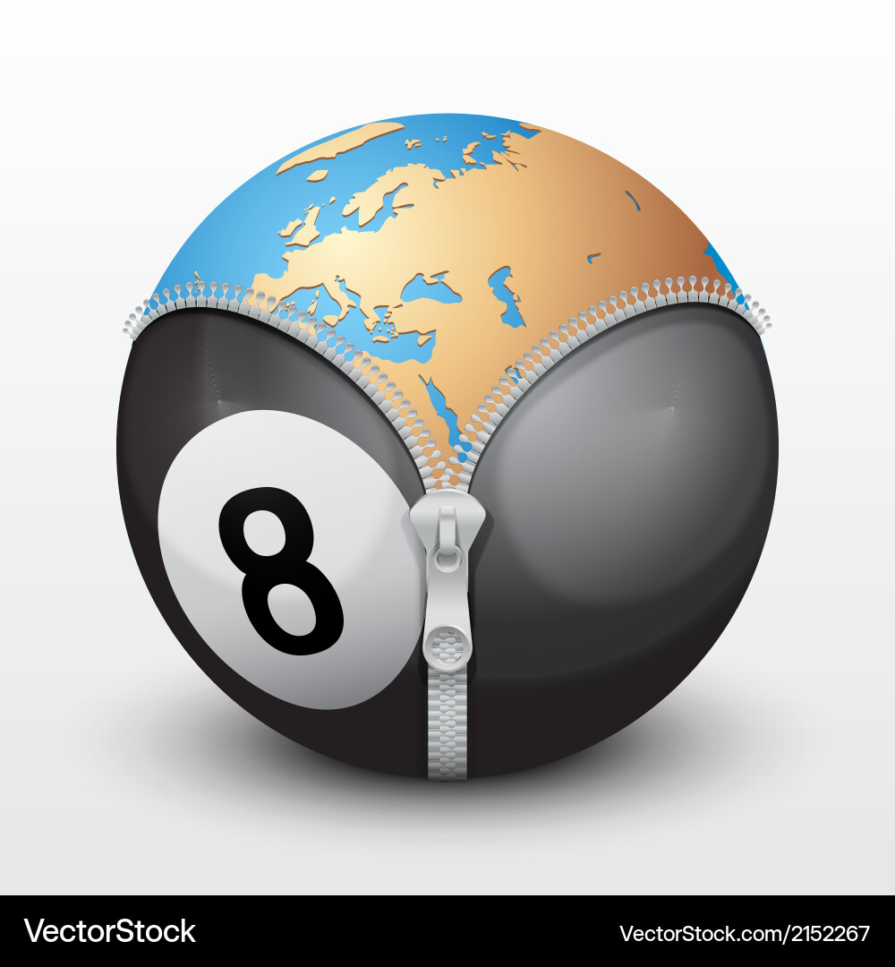 Earth in Billiard Ball vector image