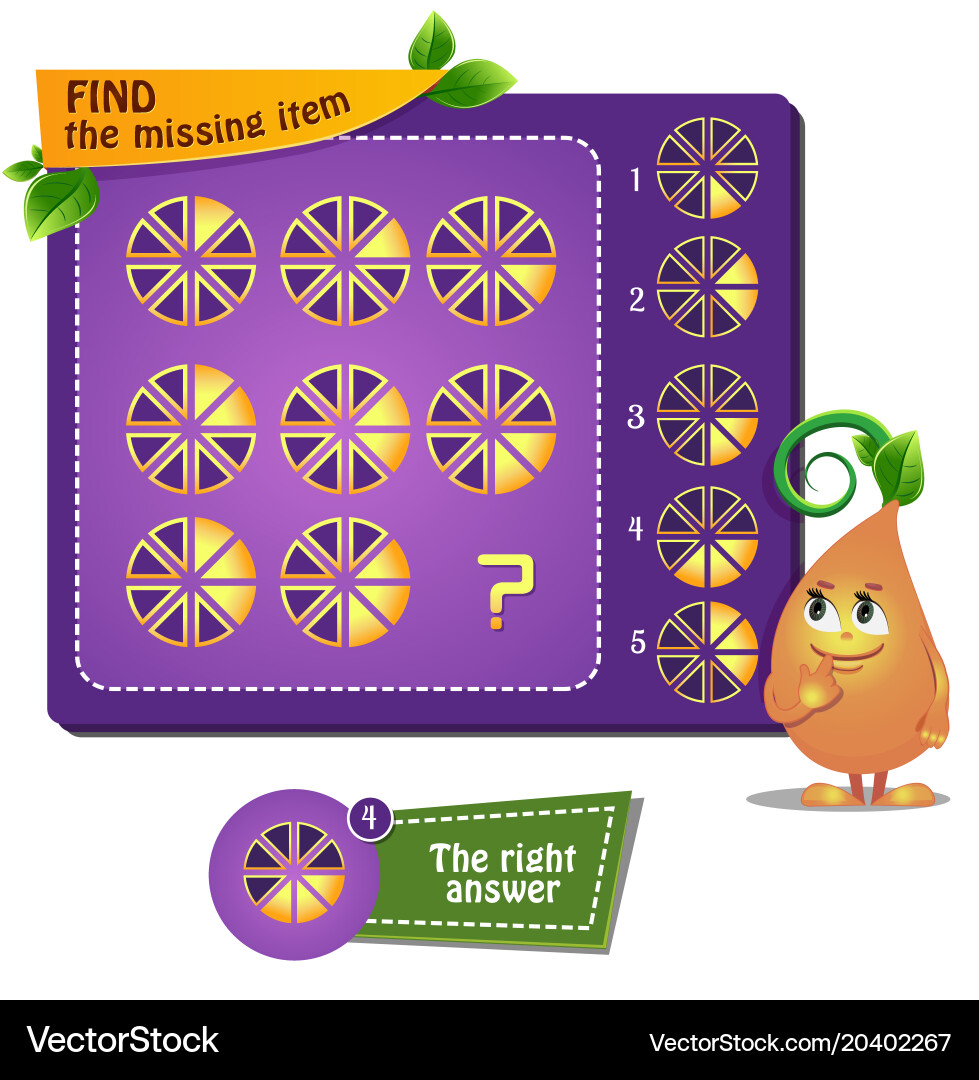 Find the Missing Piece Puzzle Game Vector Image