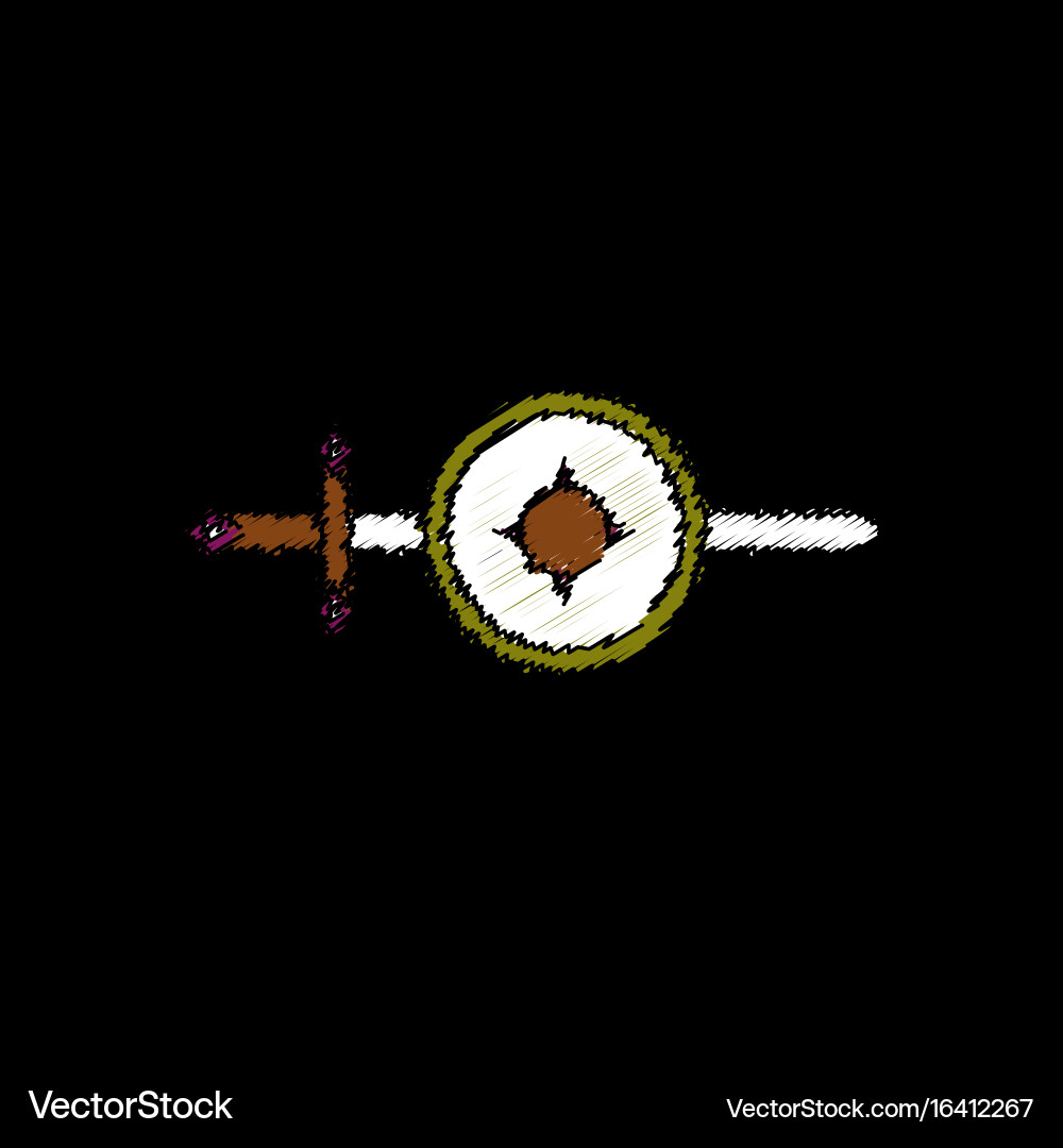 Flat shading style icon sword and shield vector image