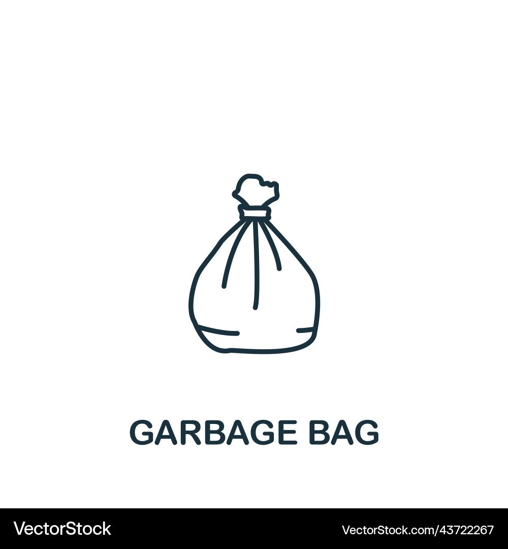 Garbage bag icon line simple for templates Garbage bag icon line simple for templates vector image