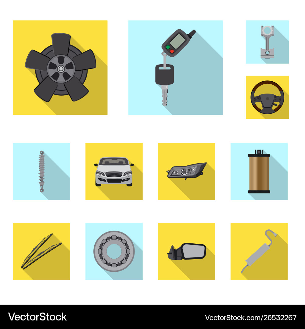Isolated object auto and part icon collection Isolated object auto and part icon collection vector image