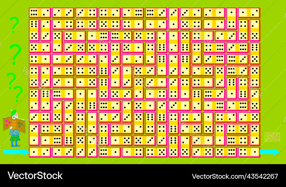 Logic puzzle game with labyrinth for children Logic puzzle game with labyrinth for children Vector Image