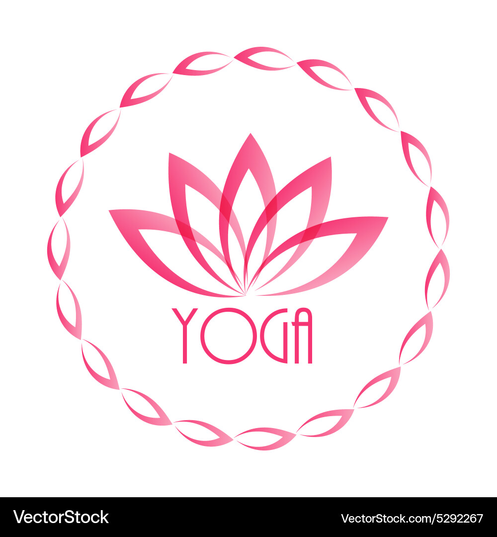 Lotus flower sign for wellness spa and yoga Vector Image