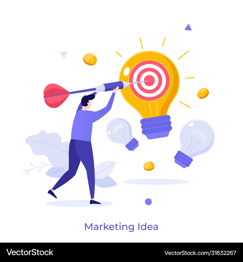 Marketing Idea Dart Target Vector Image