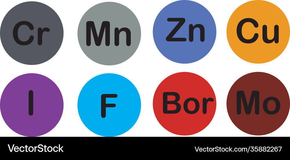 Minerals microelements and macro elements useful Minerals microelements and macro elements useful vector image