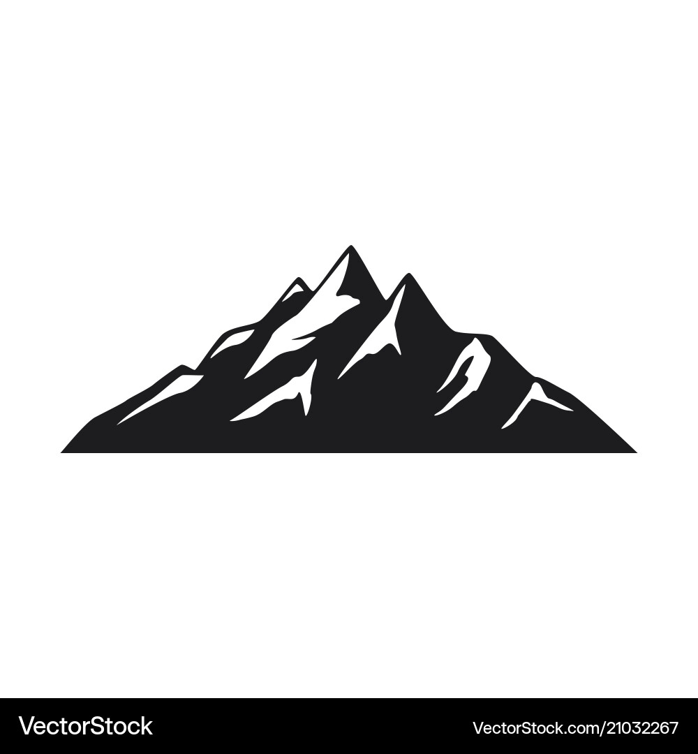 Mountain icons on white background vector image