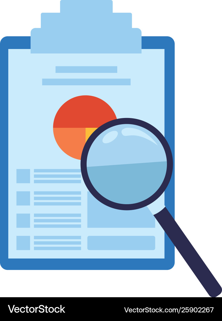 Paper with data chart on table Vector Image