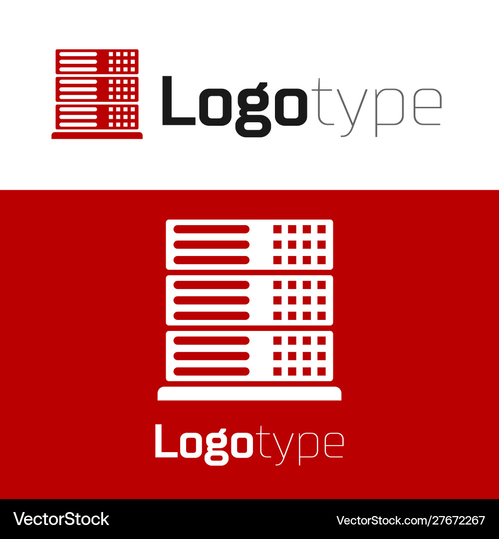 Red server data web hosting icon isolated Vector Image