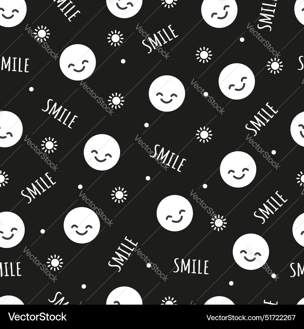 Smiling faces happiness unleashed seamless pattern Vector Image