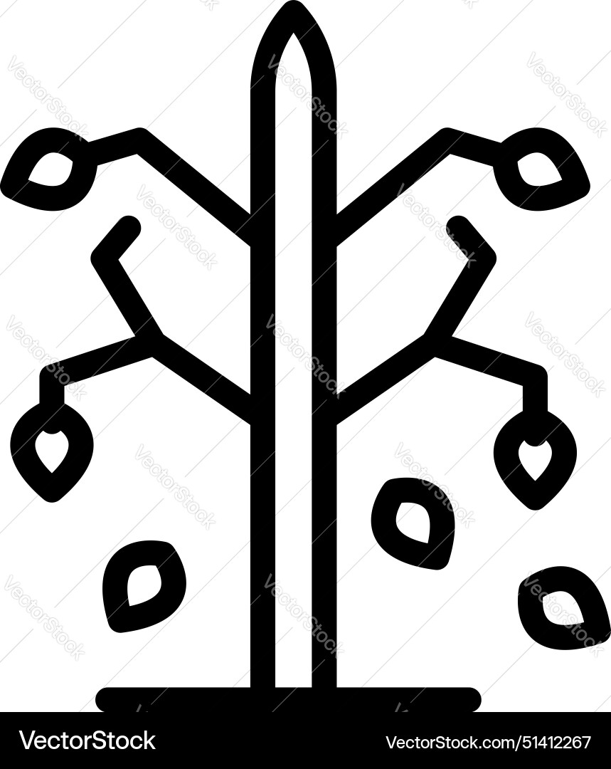 Tech tree icon with connection nodes Tech tree icon with connection nodes vector image