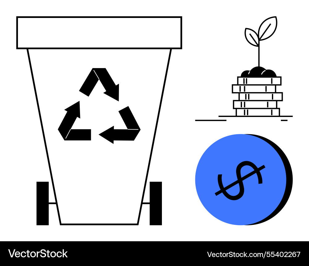 Waste management and sustainability recycle plant Waste management and sustainability recycle plant vector image