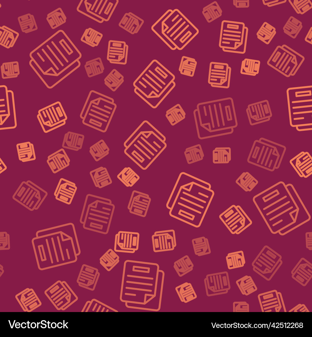 Brown line document icon isolated seamless pattern Brown line document icon isolated seamless pattern Vector Image