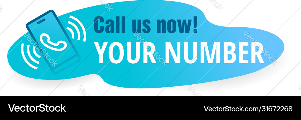 Call us button with smartphone icon vector image