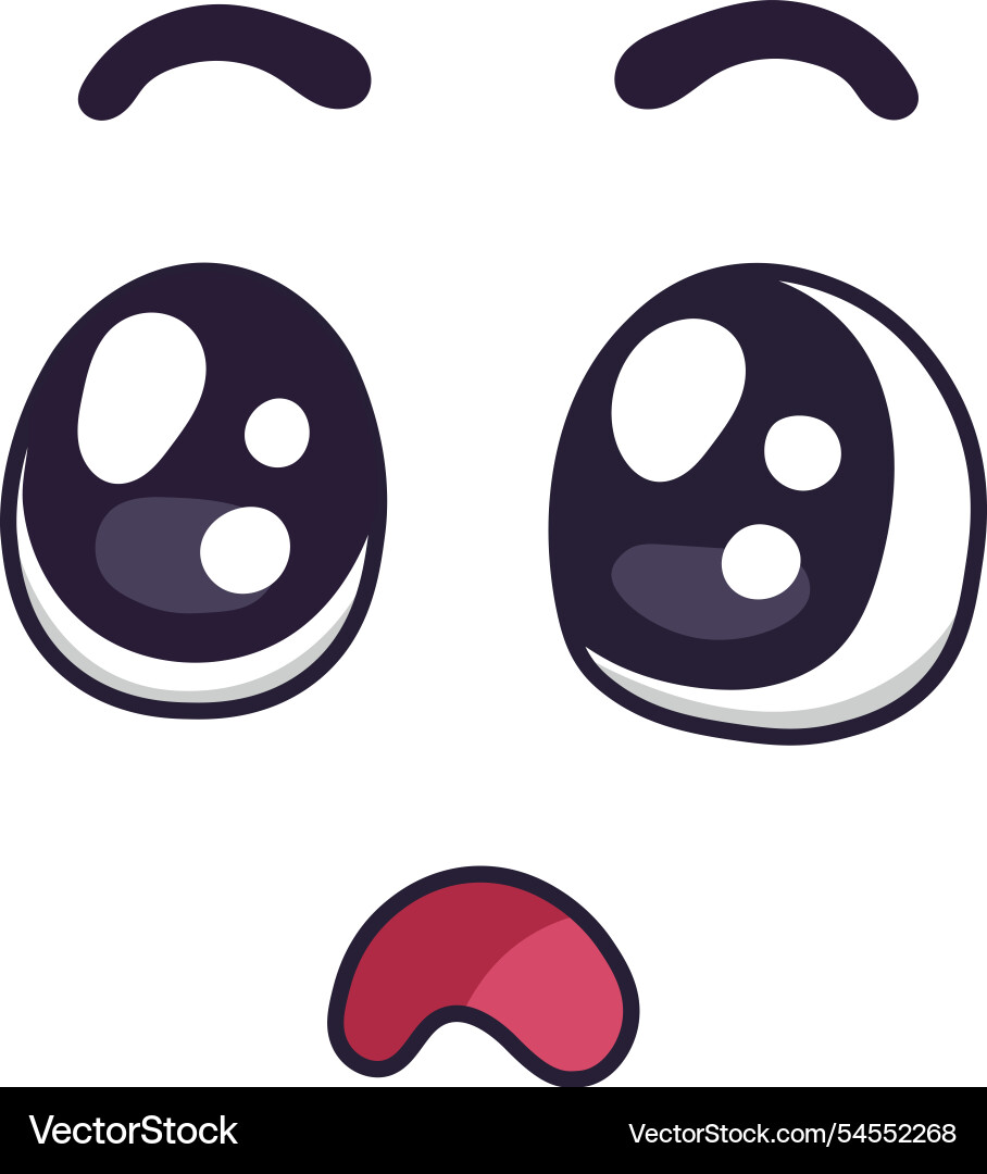 Confused cartoon face expressing a sad mood Vector Image