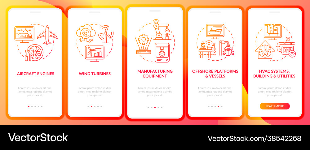 Digital twin application onboarding mobile app Vector Image