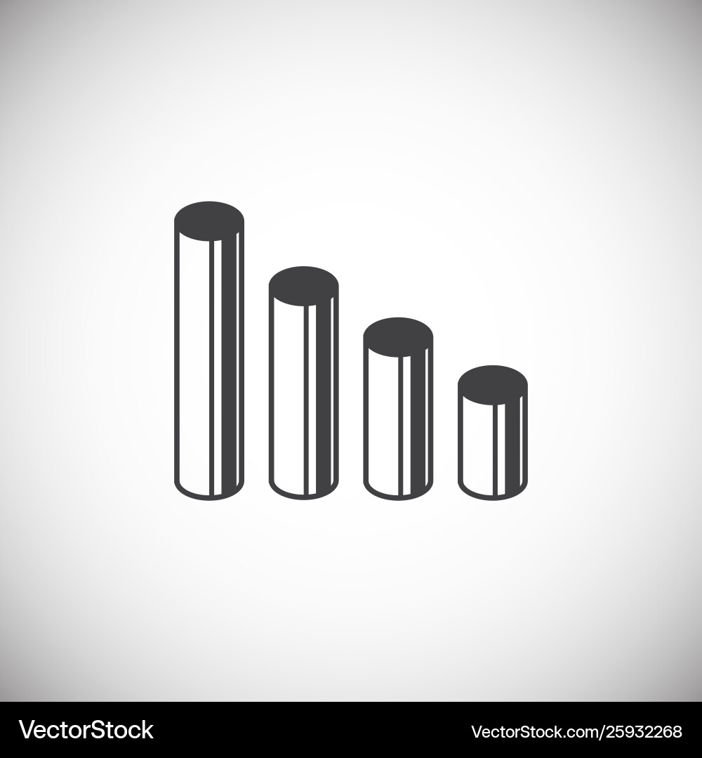Down chart icon on background for graphic and web Down chart icon on background for graphic and web vector image