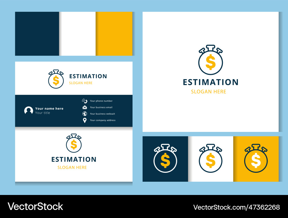 Estimation logo design with editable slogan Estimation logo design with editable slogan vector image