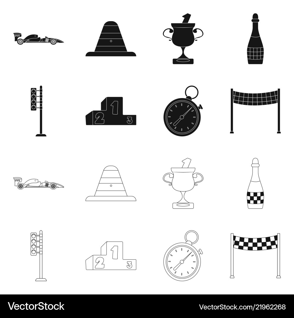 Isolated object of car and rally symbol Isolated object of car and rally symbol vector image