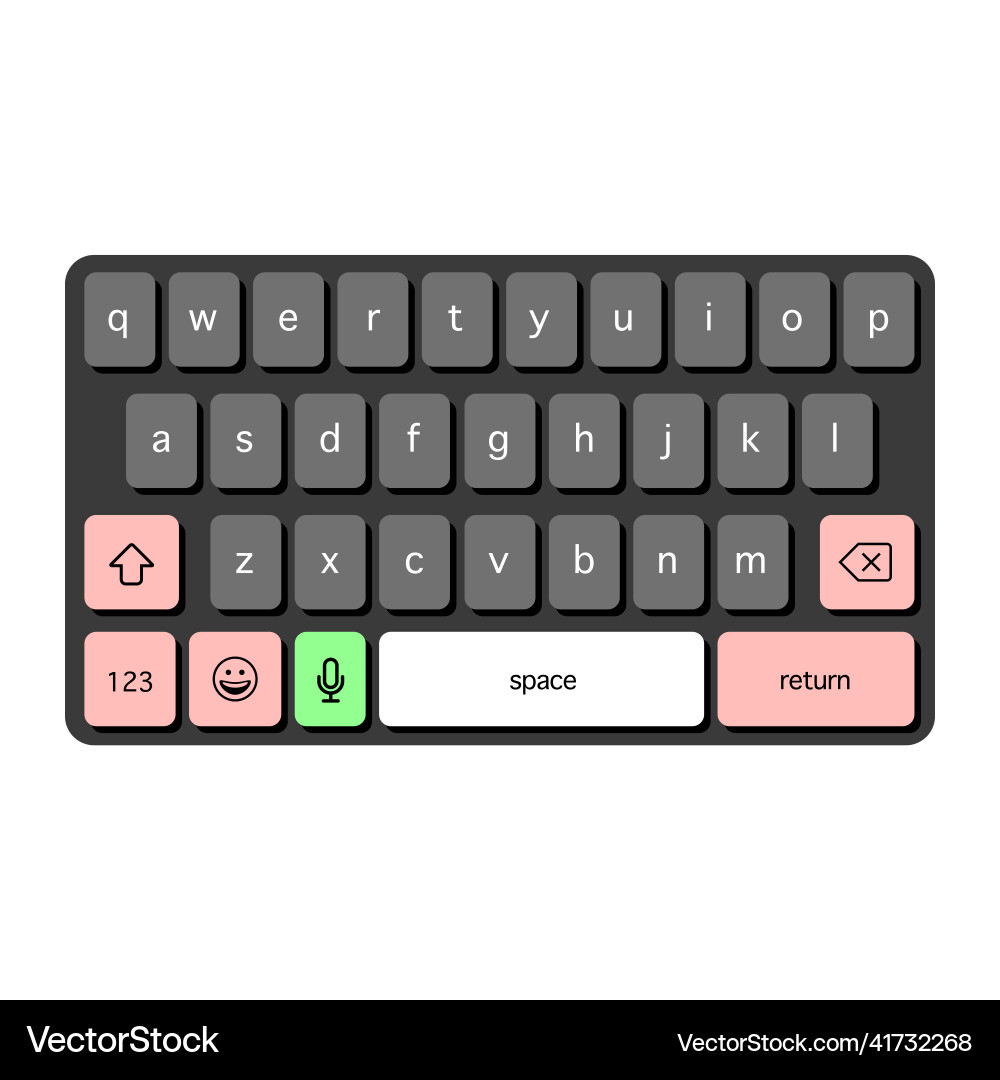 Keyboard preview mobile user interface vector image