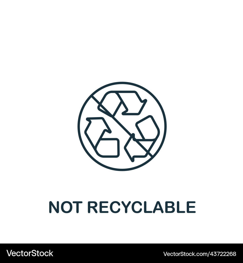 Not recyclable icon line simple Not recyclable icon line simple vector image