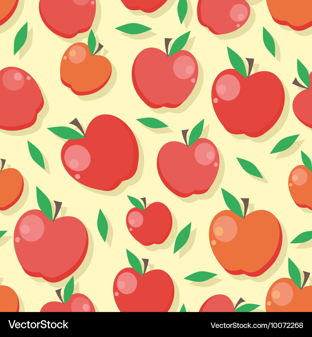 Red Apple Seamless Pattern vector image
