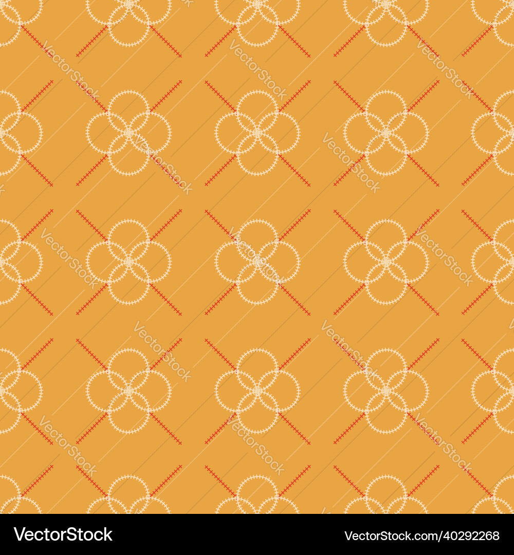 Red off white simple retro clover pattern Red off white simple retro clover pattern vector image