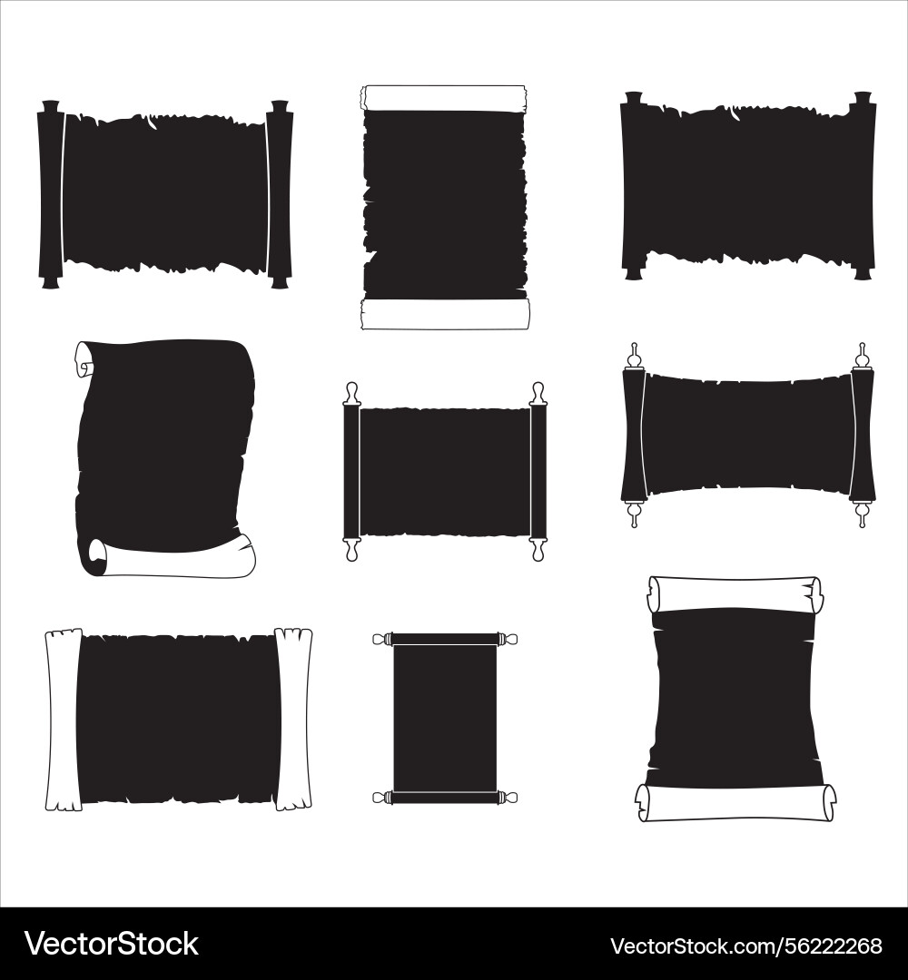 Scroll paper svg blank treasure map doodl Vector Image