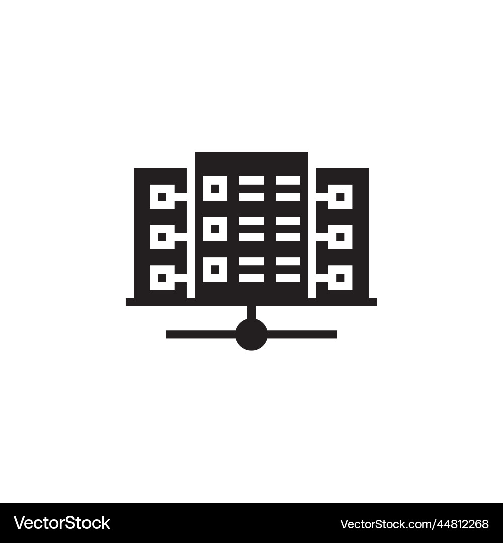 Server icon computer component solid style Server icon computer component solid style vector image