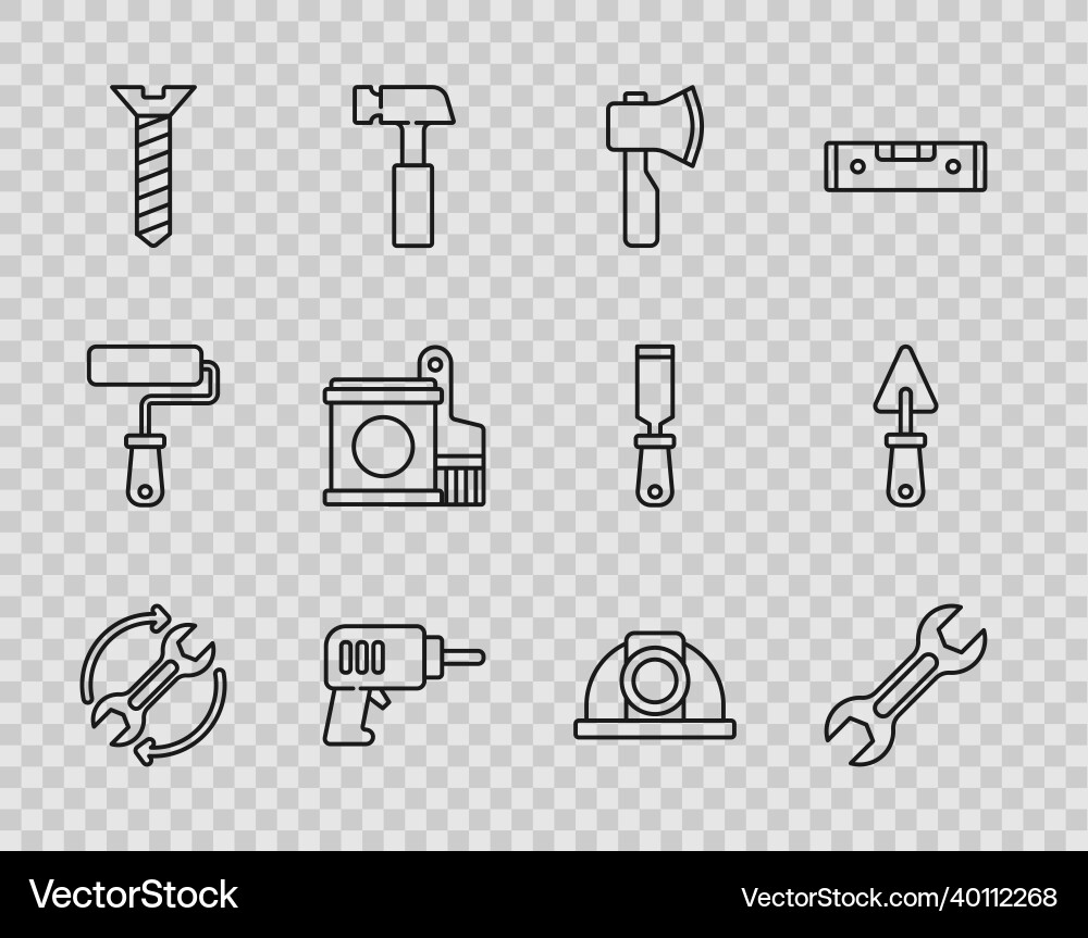 Set line wrench and arrows as workflow spanner Set line wrench and arrows as workflow spanner vector image