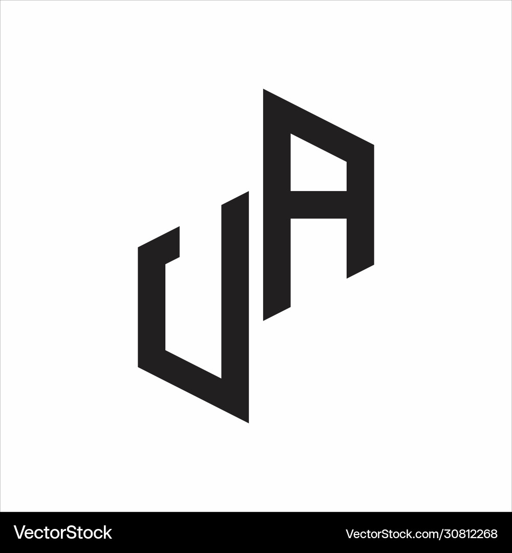 Ua initial letters logo monogram with up to down Vector Image