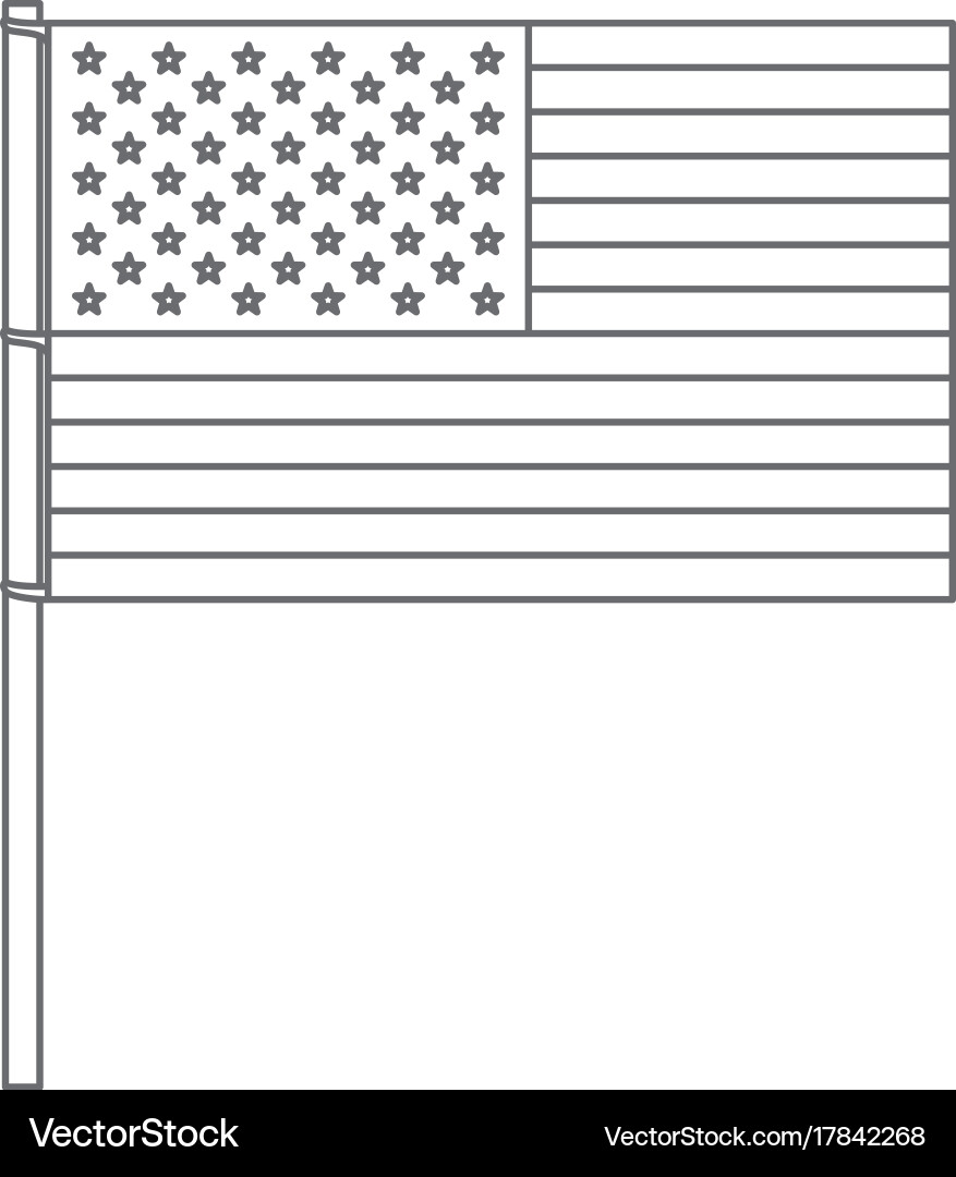 United states flag monochrome silhouette vector image