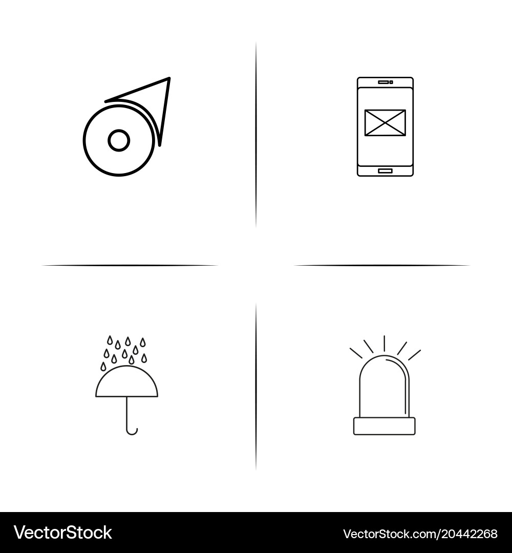 Web and text simple linear icon setsimple outline vector image
