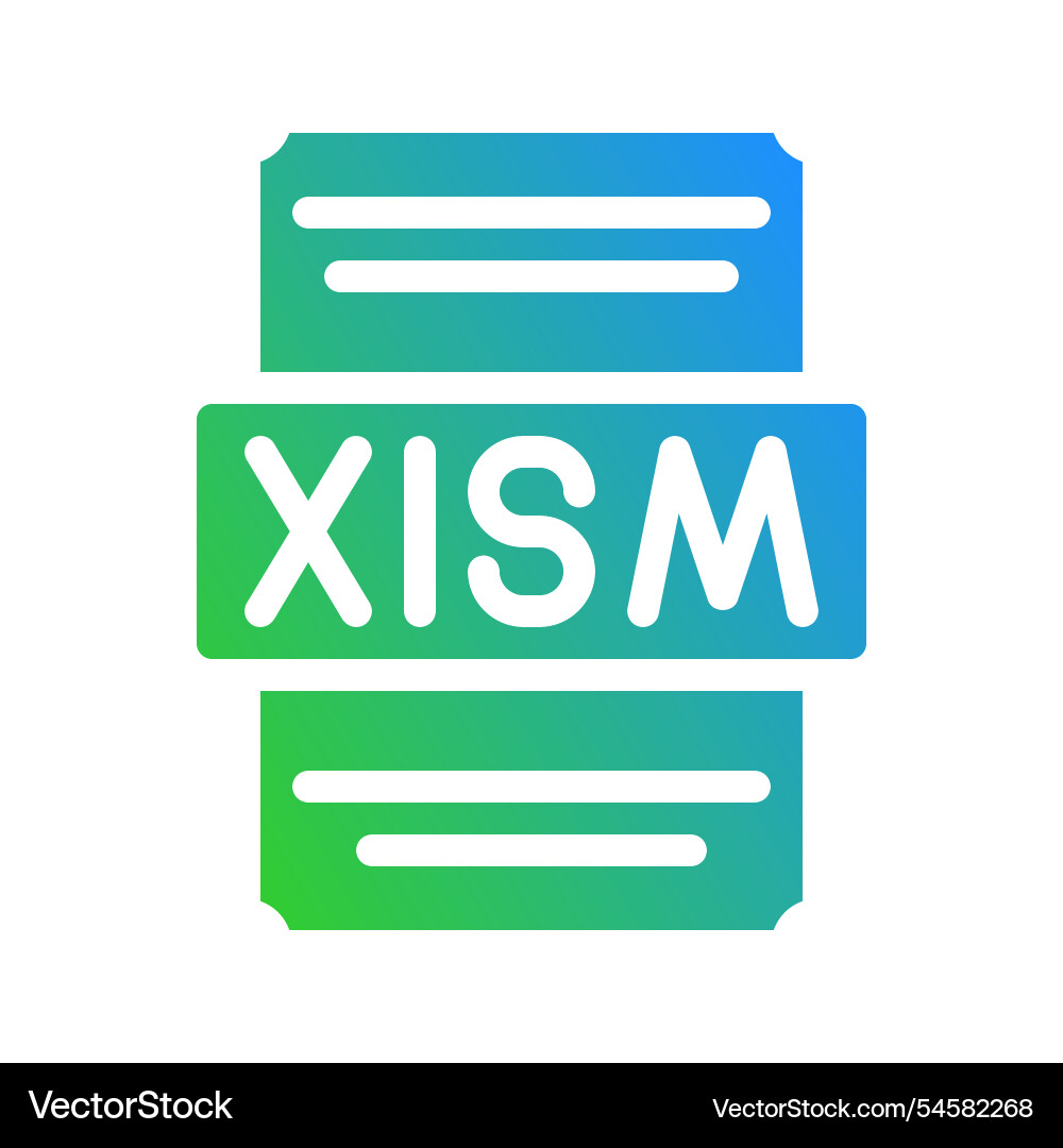 Xlsm minimalist symbol with gradient elements Xlsm minimalist symbol with gradient elements vector image