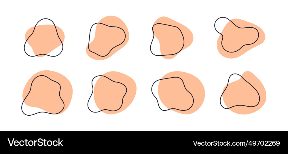 Abstract fluid shapes elements set irregular Abstract fluid shapes elements set irregular vector image